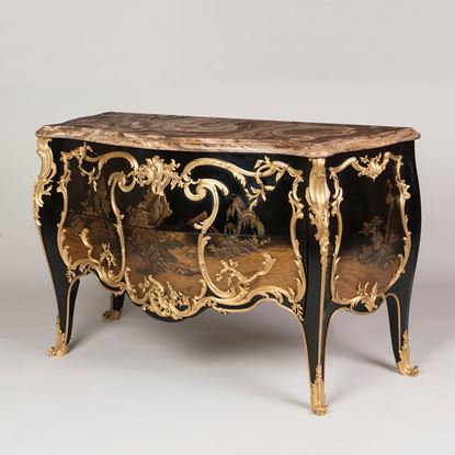 A Louis XV Style Lacquer Vernis Martin Commode After the design of BVRB
